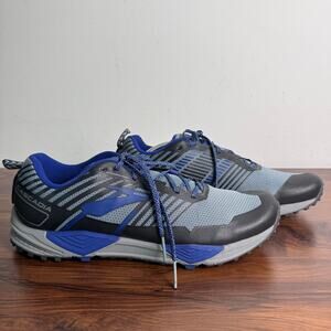 Brooks Cascadia 16 Trail Running Shoes Gray Blue Black Lace Up Sneakers Mens 13